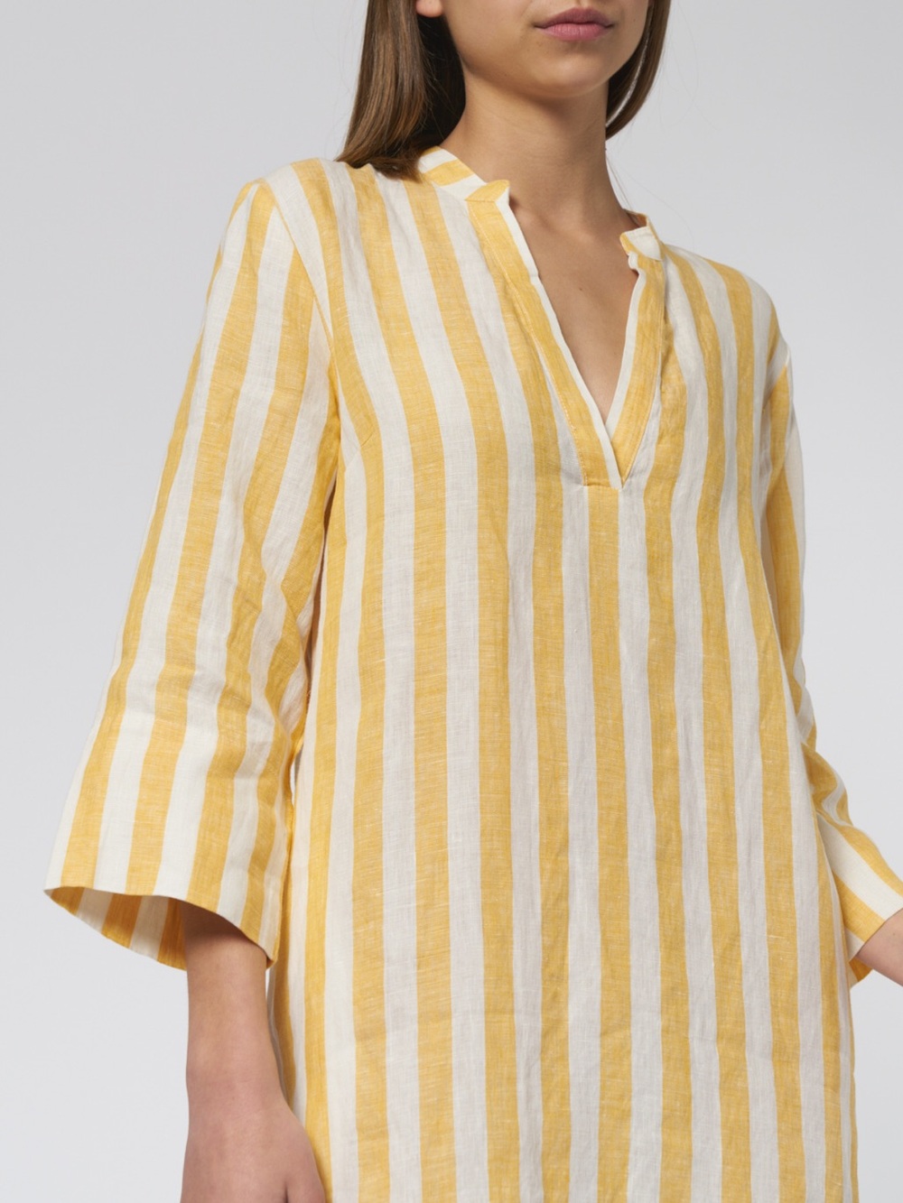 NWT Trovata Lucca Shift Linen Beach Yellow Stripe Dress Coverup